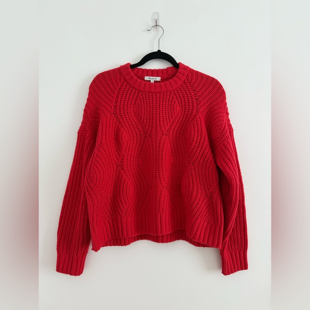 Madewell Vibrant Red Crew Neck Sweater